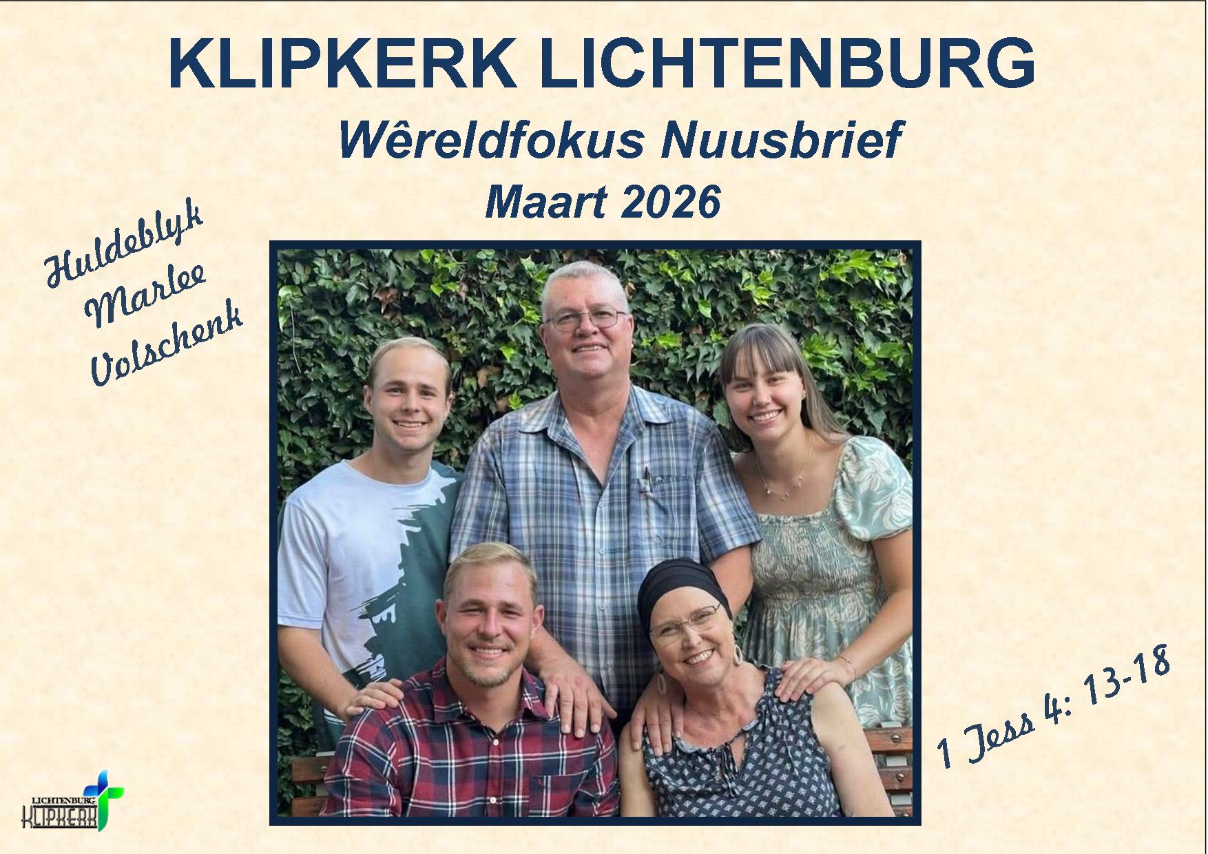 klipkerk wereldfokus, Wereldfokus nuus, Lichtenburg N G Klipkerk